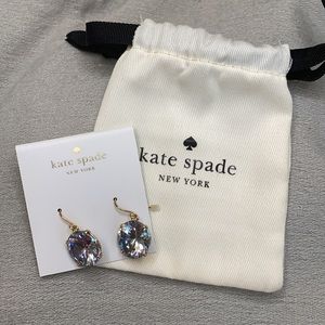 NWT Kate Spade drop gem earrings champagne shine on